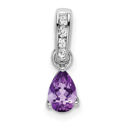 Pear Shaped Amethyst Drop Pendant Necklace Birthstone Karat Designs