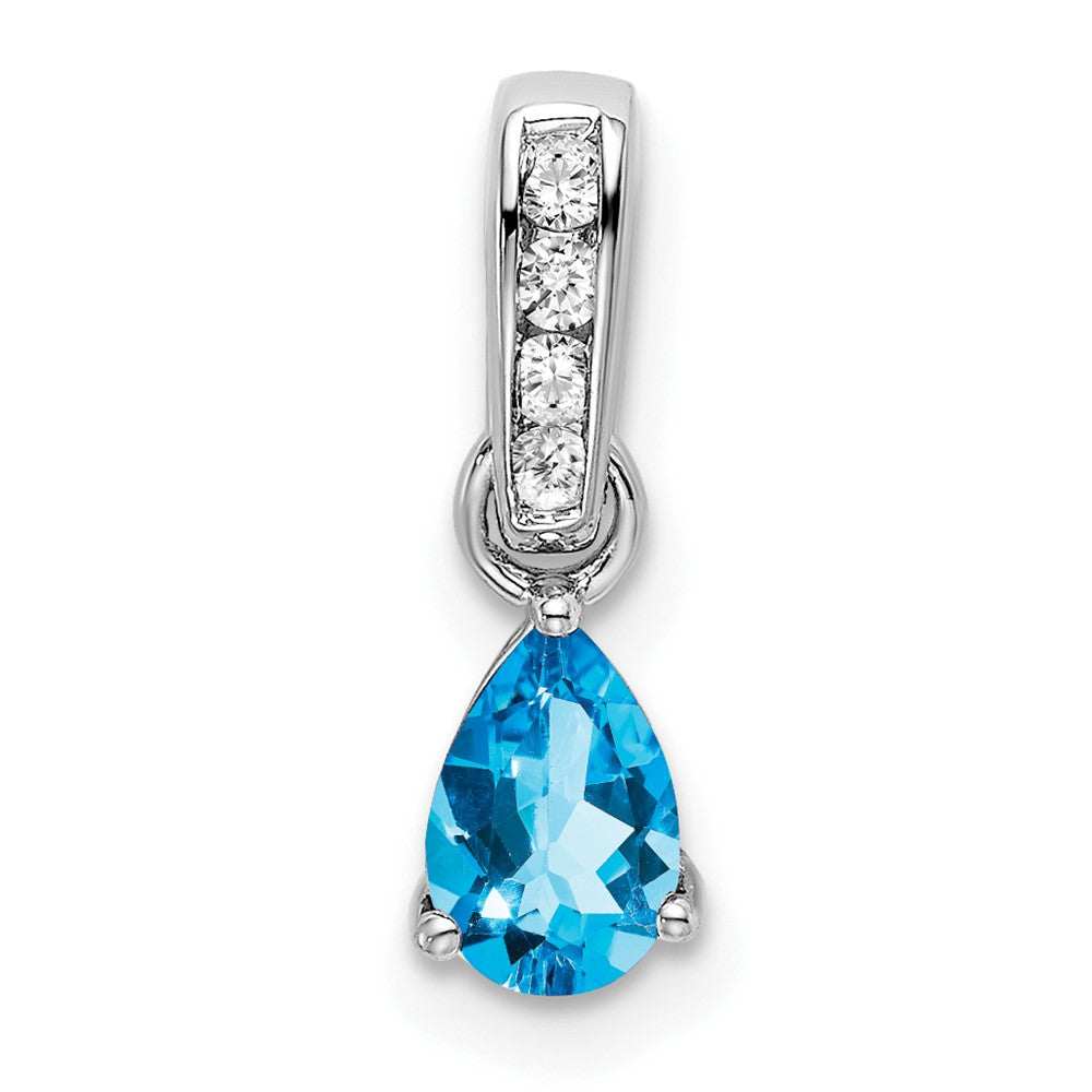 Pear Shaped Blue Topaz Drop Pendant Necklace Birthstone Karat Designs