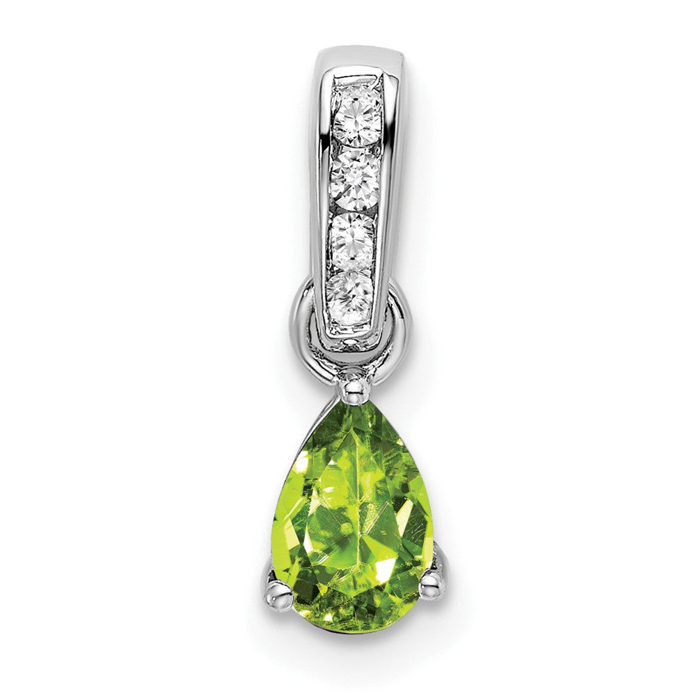 Pear Shaped Peridot Drop Pendant Necklace Birthstone Karat Designs