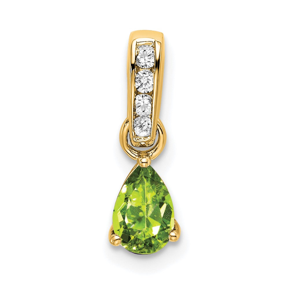 Pear Shaped Peridot Drop Pendant Necklace Birthstone Karat Designs