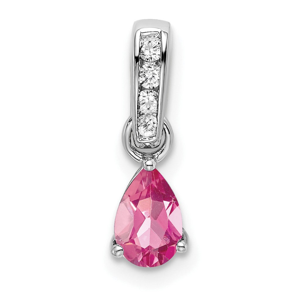 Pear Shaped Pink Tourmaline Drop Pendant Necklace Birthstone Karat Designs
