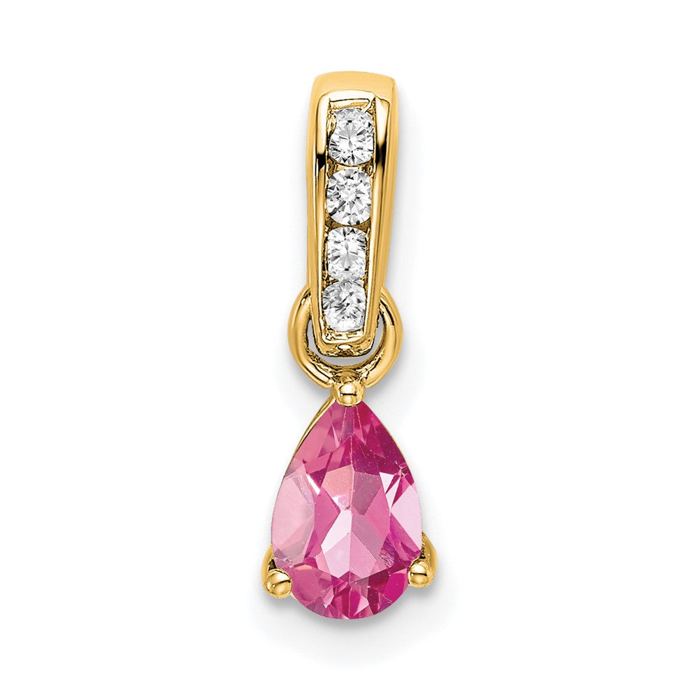 Pear Shaped Pink Tourmaline Drop Pendant Necklace Birthstone Karat Designs