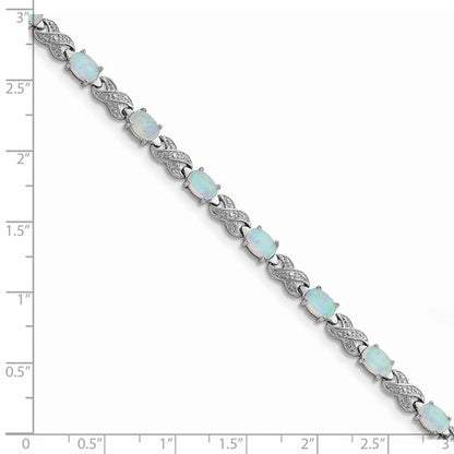 Lab Created Opal Sterling Silver Bracelet Birthstone Karat Designs