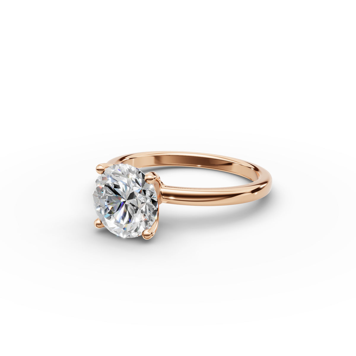 Round Diamond Tulip Ring 