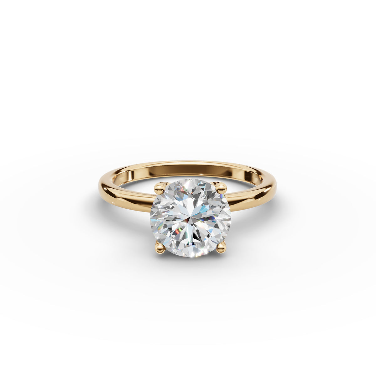 Round Diamond Tulip Ring 