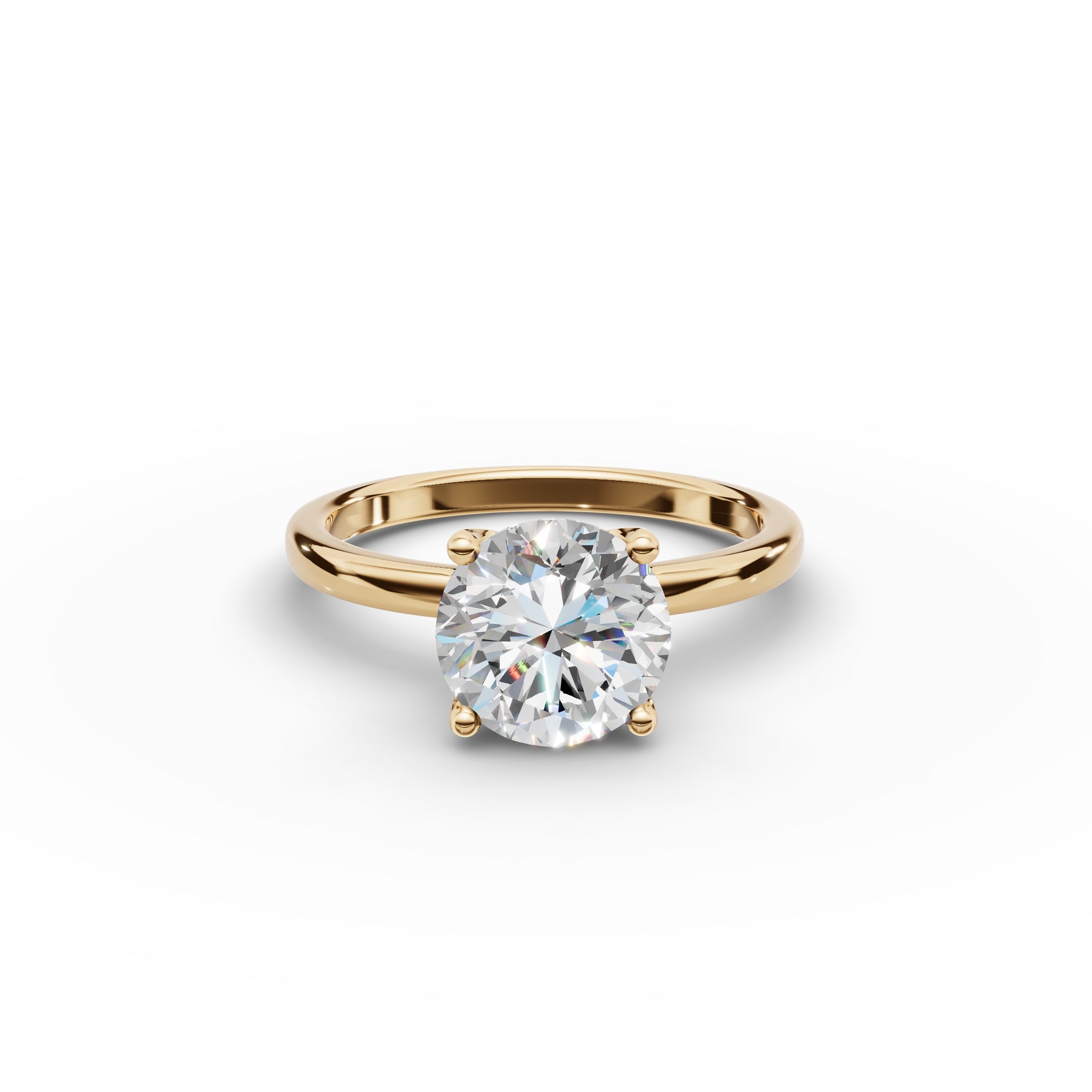 Round Diamond Tulip Ring #18k-yellow-gold