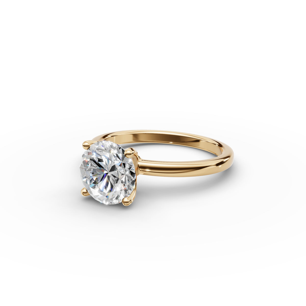 Round Diamond Tulip Ring 