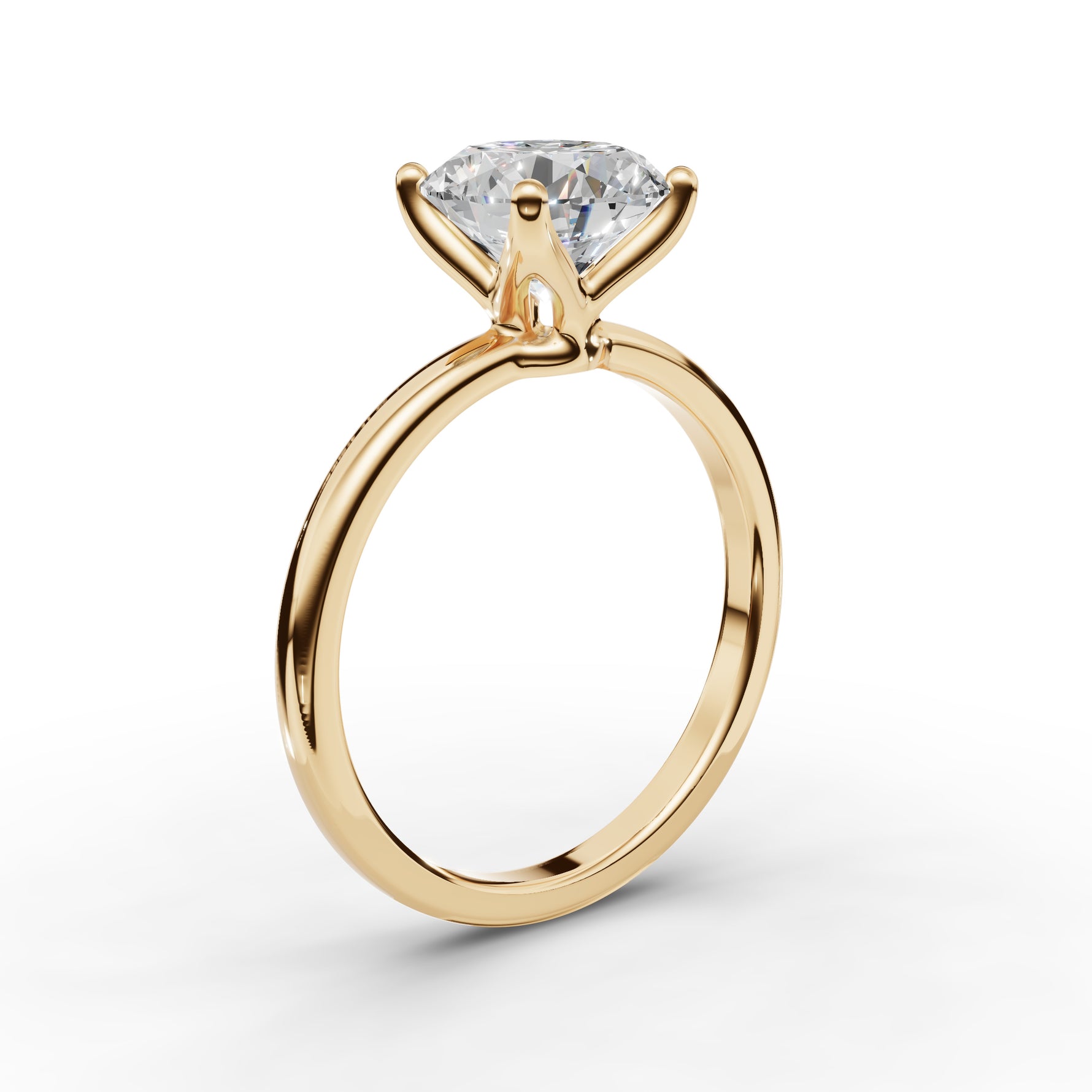 Round Diamond Tulip Ring 