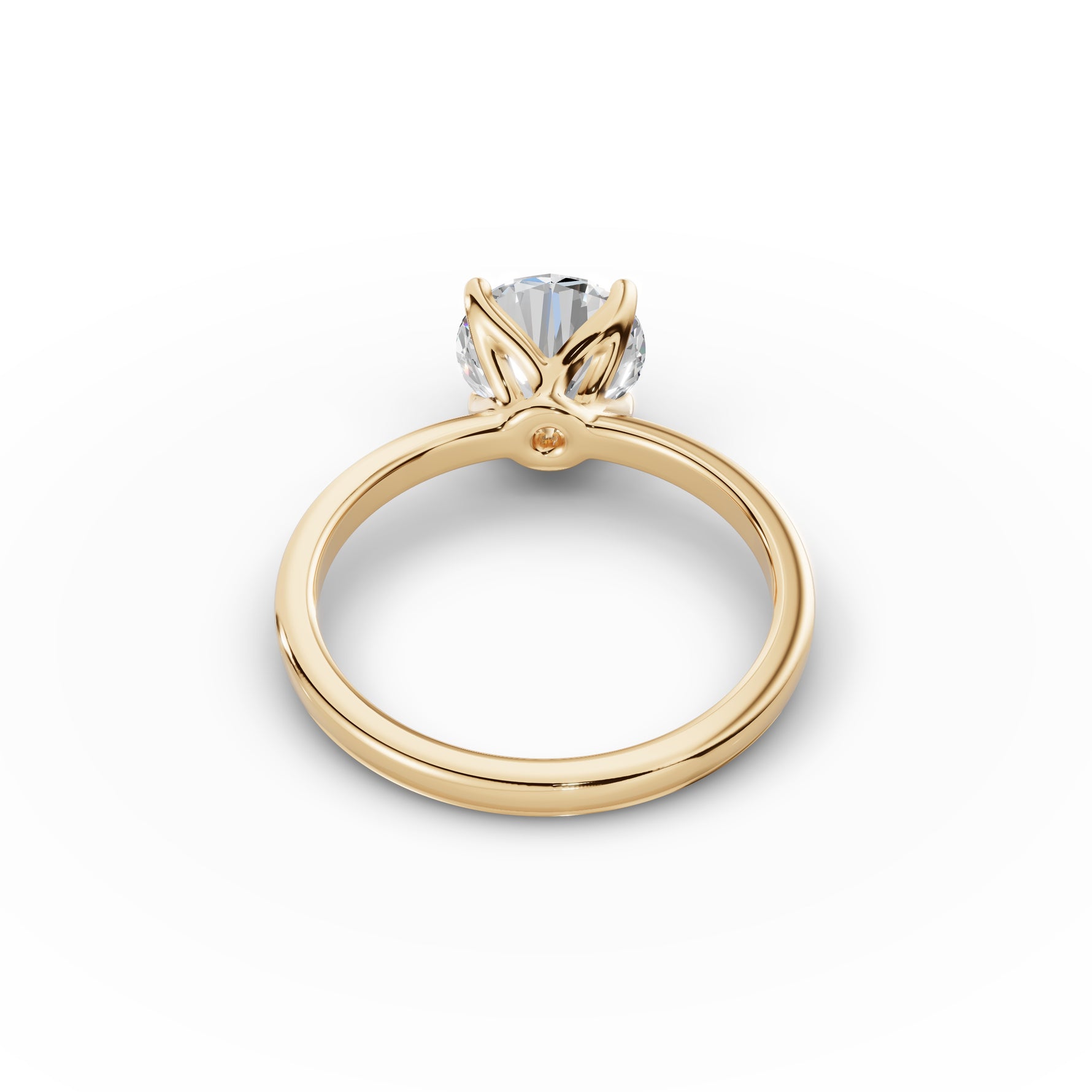 Round Diamond Tulip Ring 