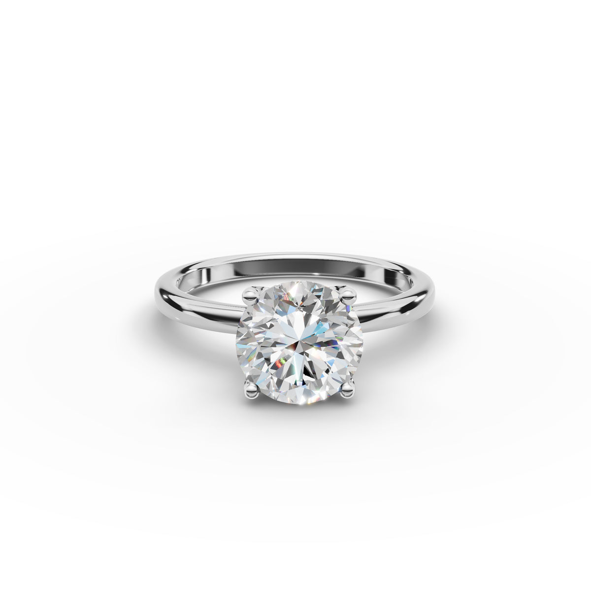 Round Diamond Tulip Ring 