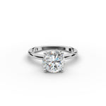 Round Diamond Tulip Ring 