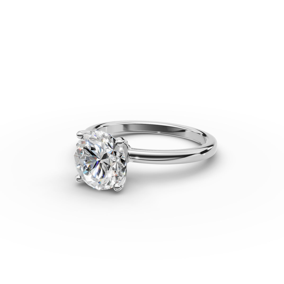 Round Diamond Tulip Ring 