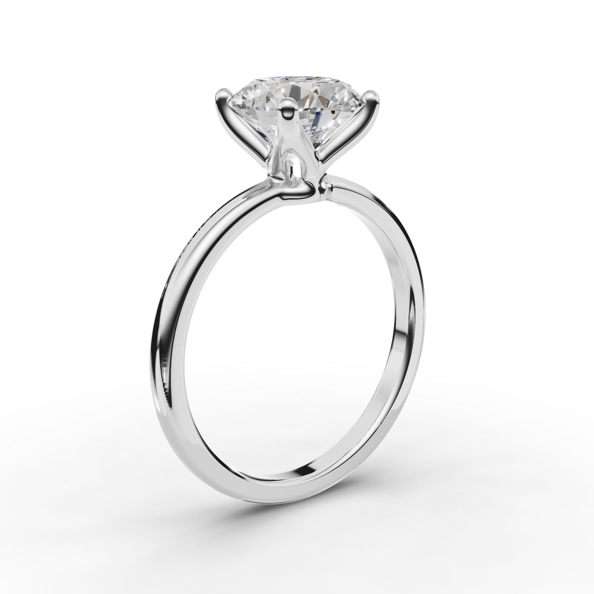 Round Diamond Tulip Ring 