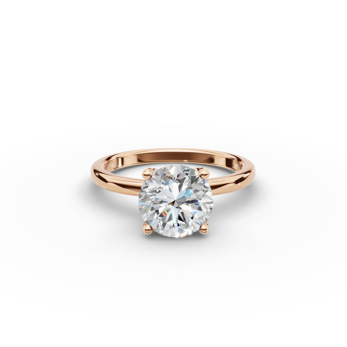 Round Diamond Tulip Ring 