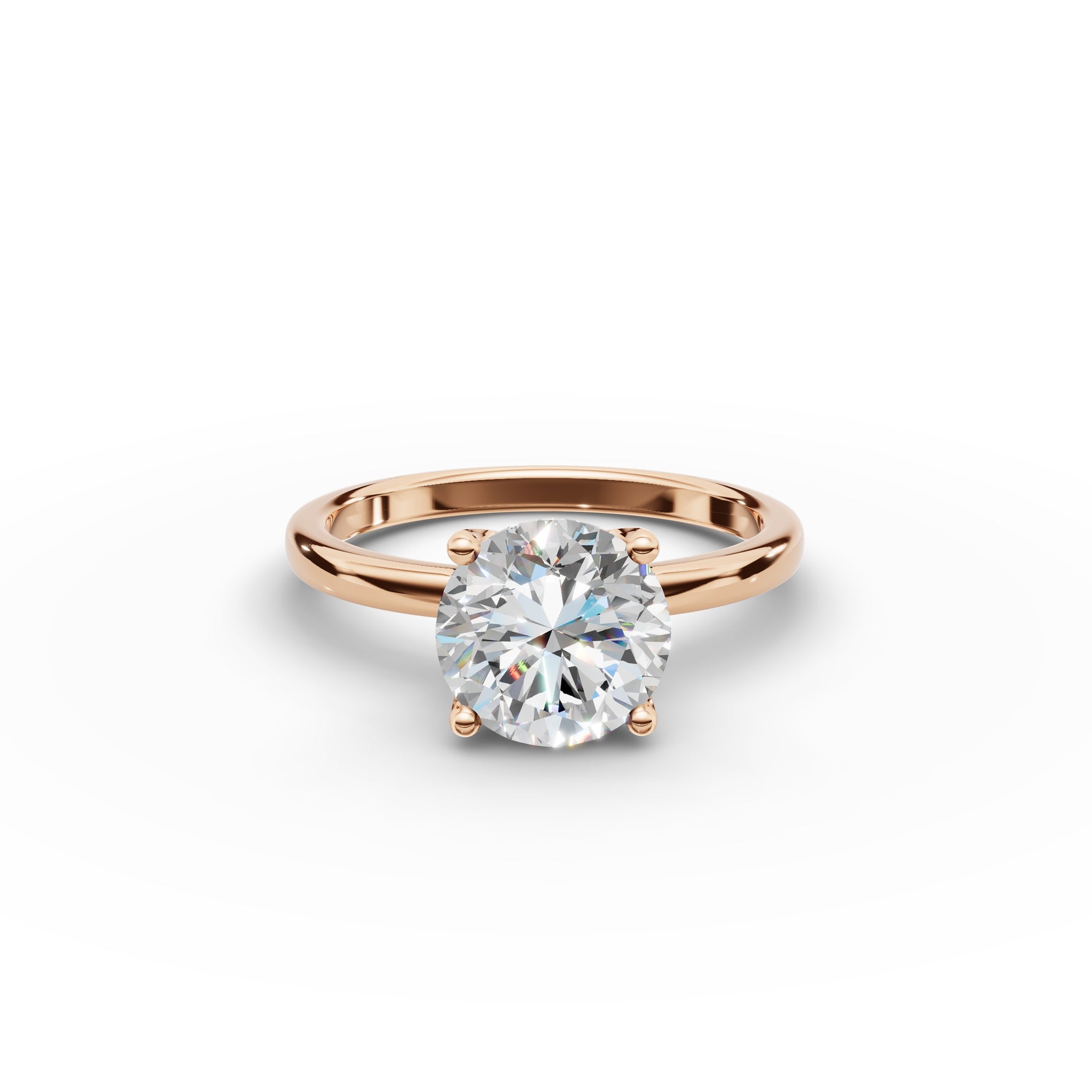 Round Diamond Tulip Ring 