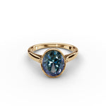 Bezel-Set Oval Alexandrite Ring 
