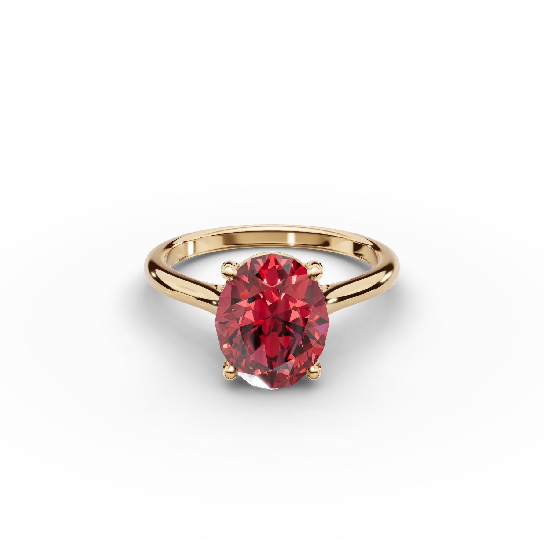Oval Solitaire Ruby Ring #18k-yellow-gold
