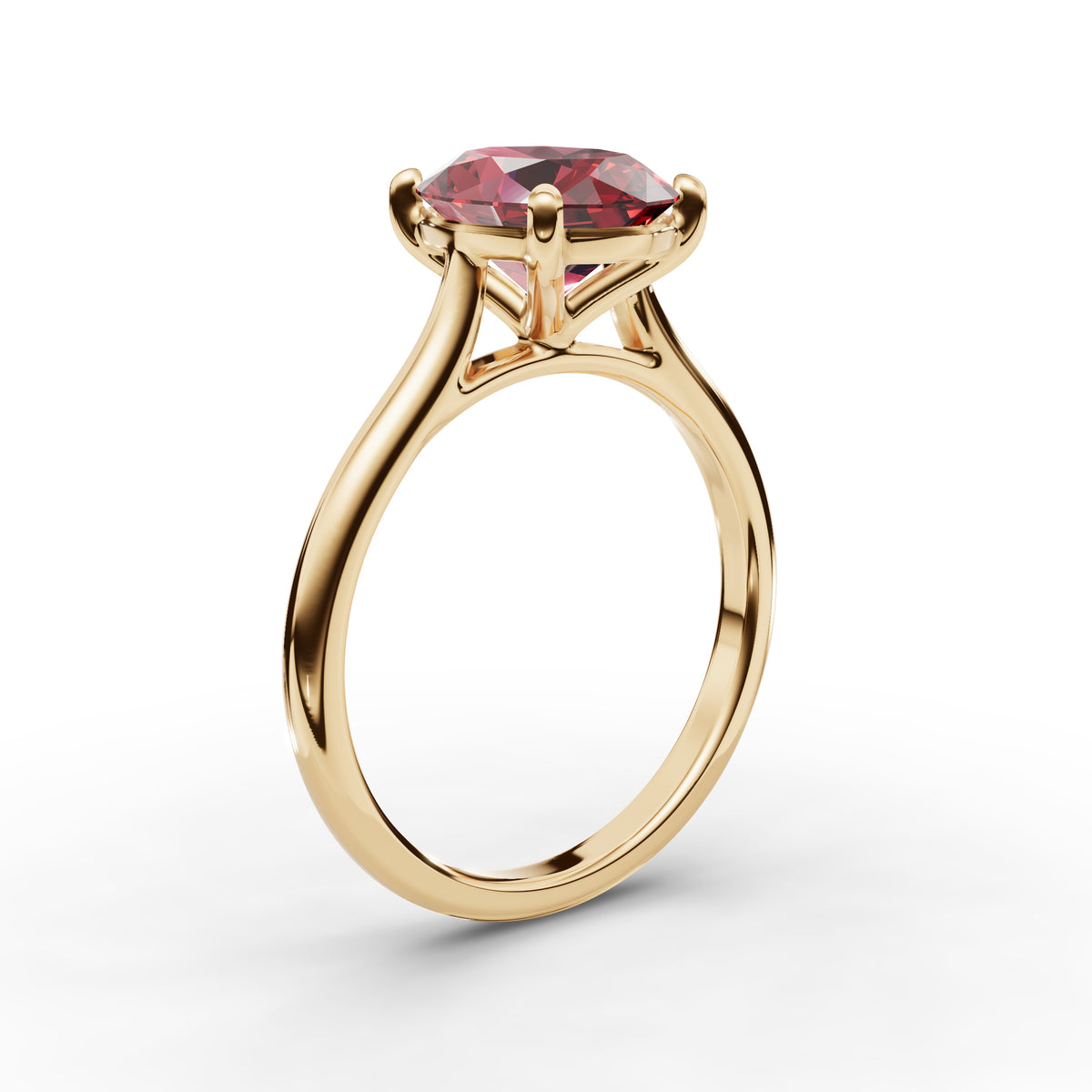 Oval Solitaire Ruby Ring 