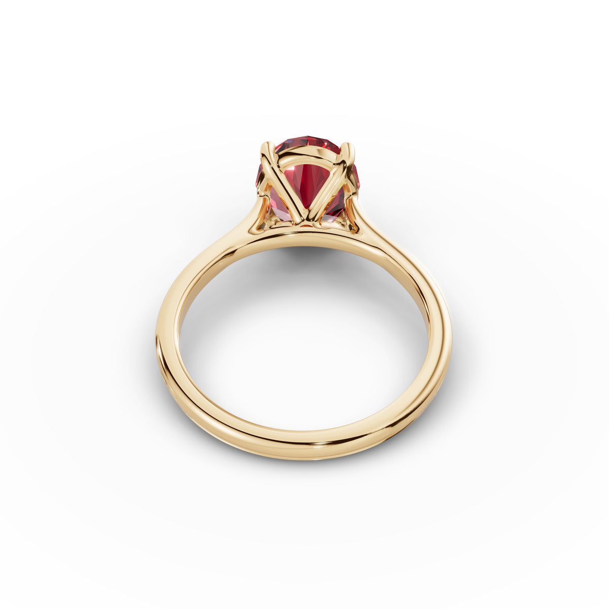 Oval Solitaire Ruby Ring 