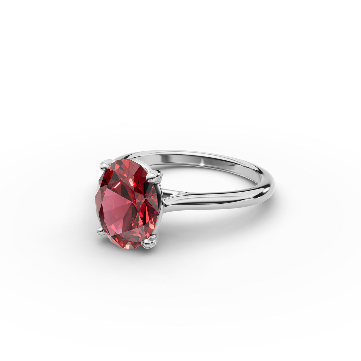 Oval Solitaire Ruby Ring 
