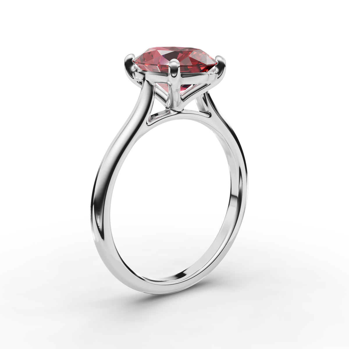 Oval Solitaire Ruby Ring 