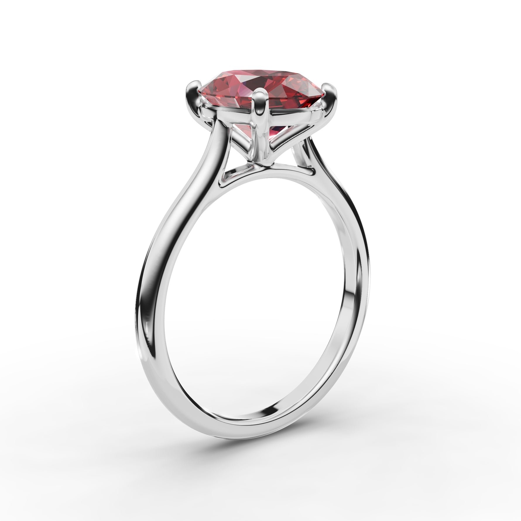 Oval Solitaire Ruby Ring 