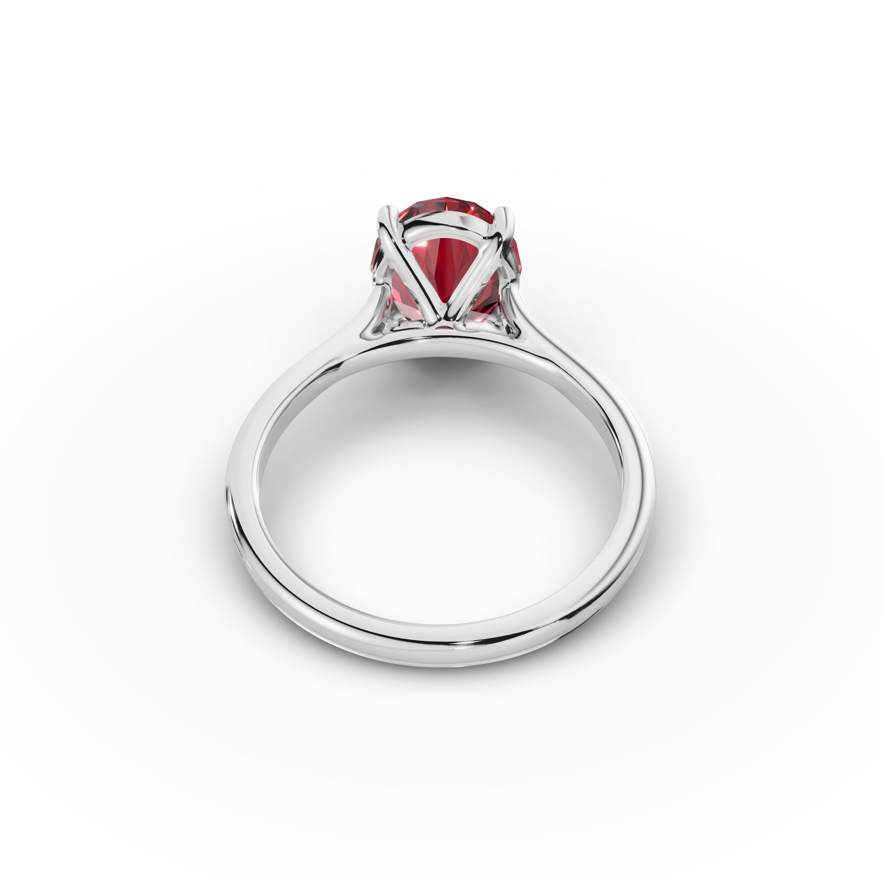 Oval Solitaire Ruby Ring 