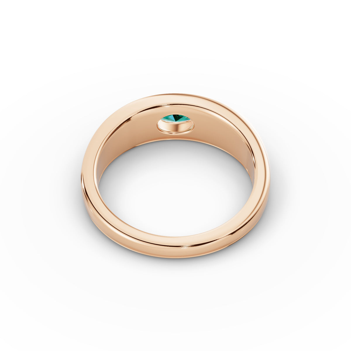 Bezel-Set Oval Emerald Ring 