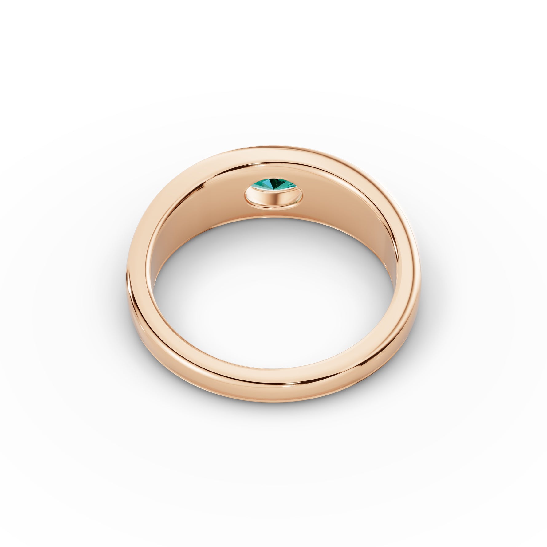 Bezel-Set Oval Emerald Ring 