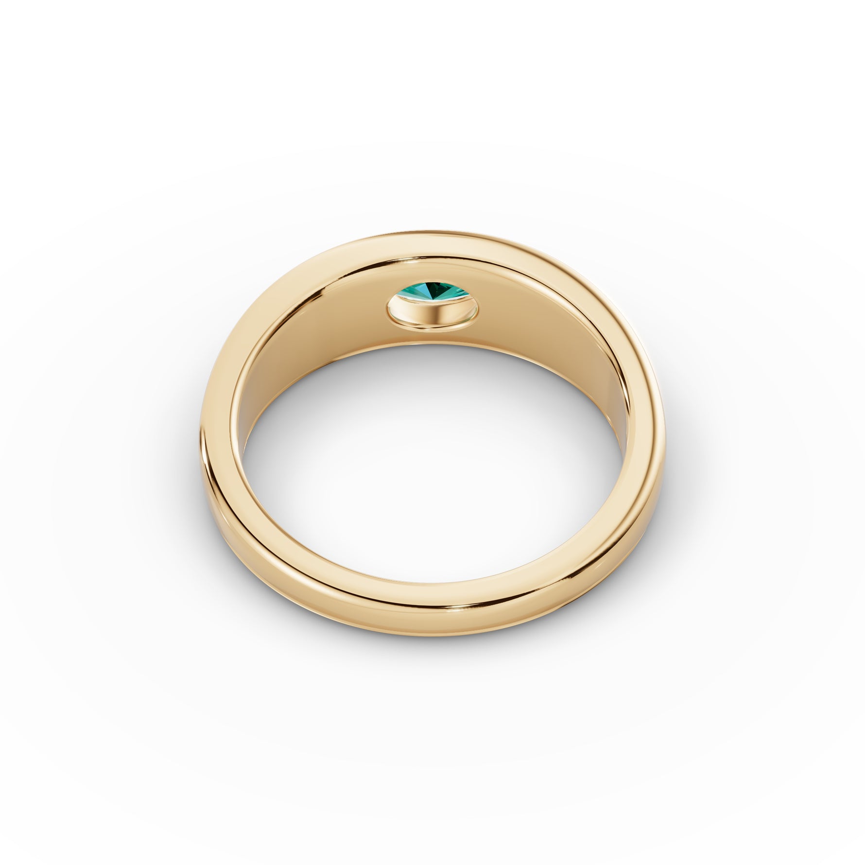 Bezel-Set Oval Emerald Ring 
