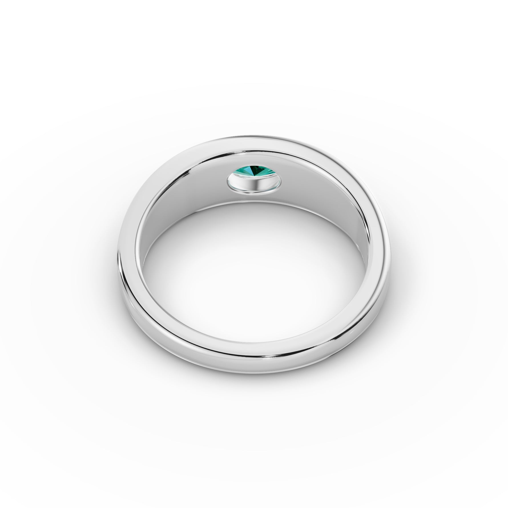 Bezel-Set Oval Emerald Ring 