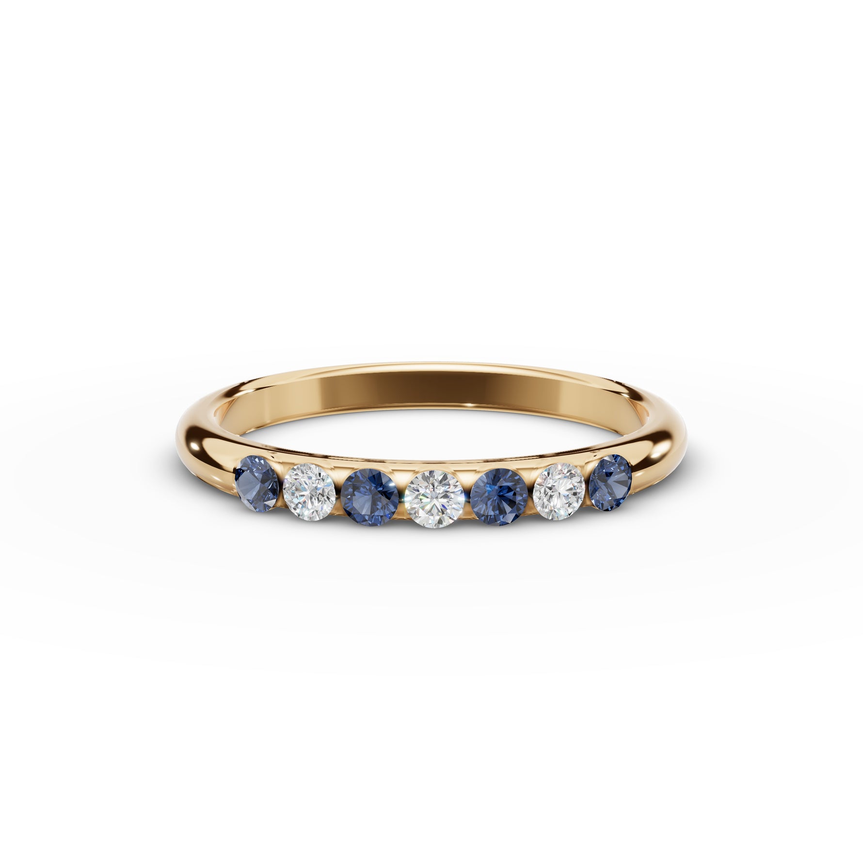Sapphire and Diamond Ring #18k-yellow-gold