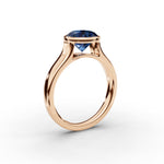 Bezel-Set Round Sapphire Ring 