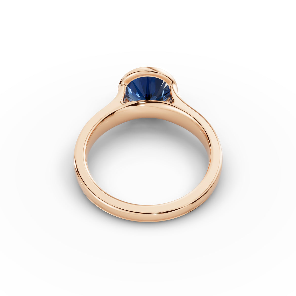 Bezel-Set Round Sapphire Ring 