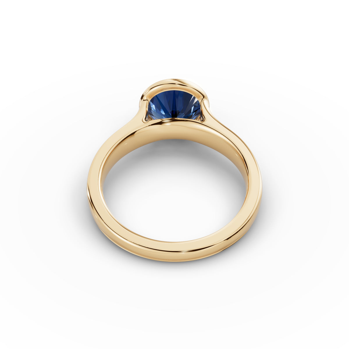 Bezel-Set Round Sapphire Ring 