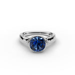 Bezel-Set Round Sapphire Ring 