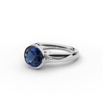 Bezel-Set Round Sapphire Ring 