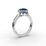 Bezel-Set Round Sapphire Ring 