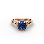 Bezel-Set Round Sapphire Ring 