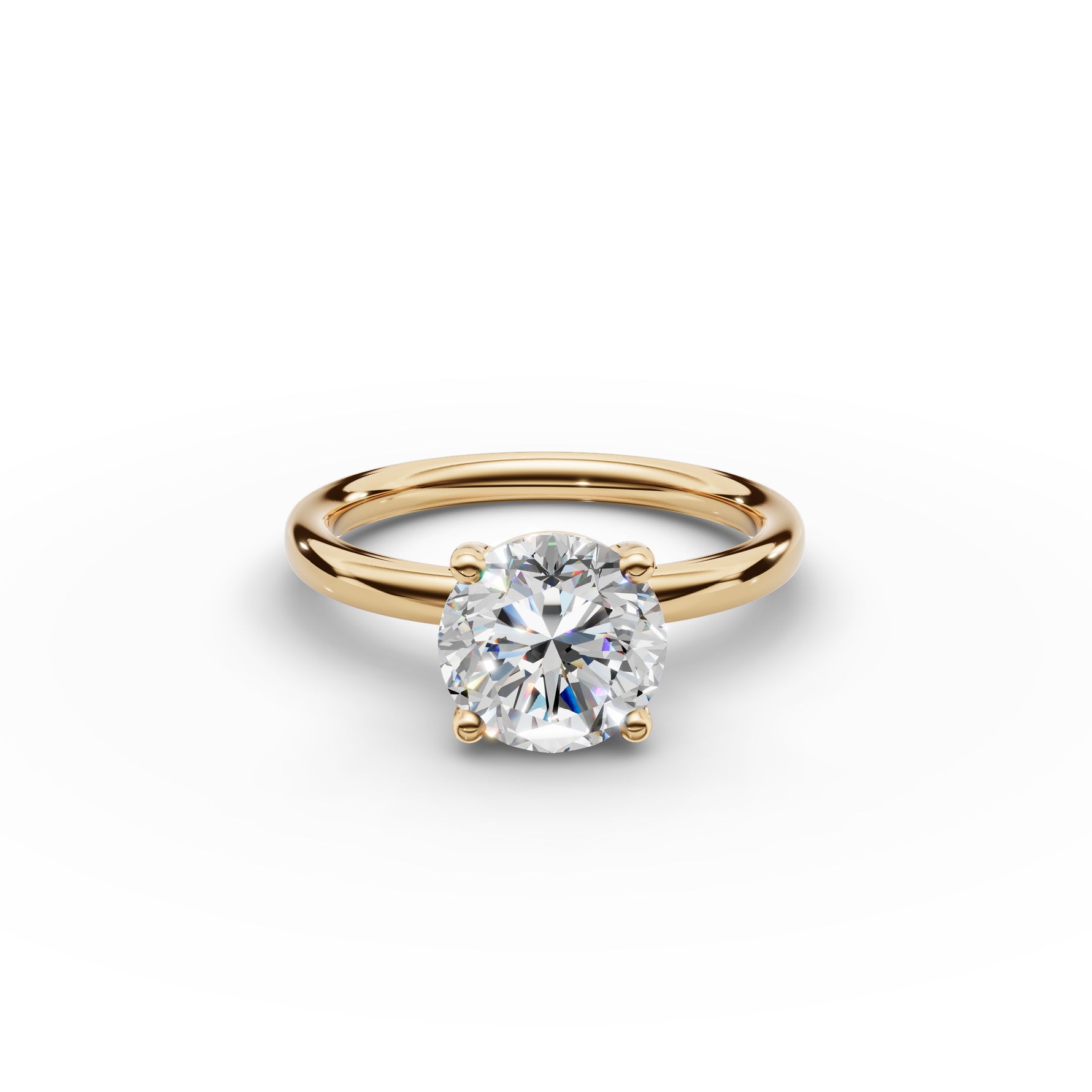 Classic Round Diamond Ring #18k-yellow-gold