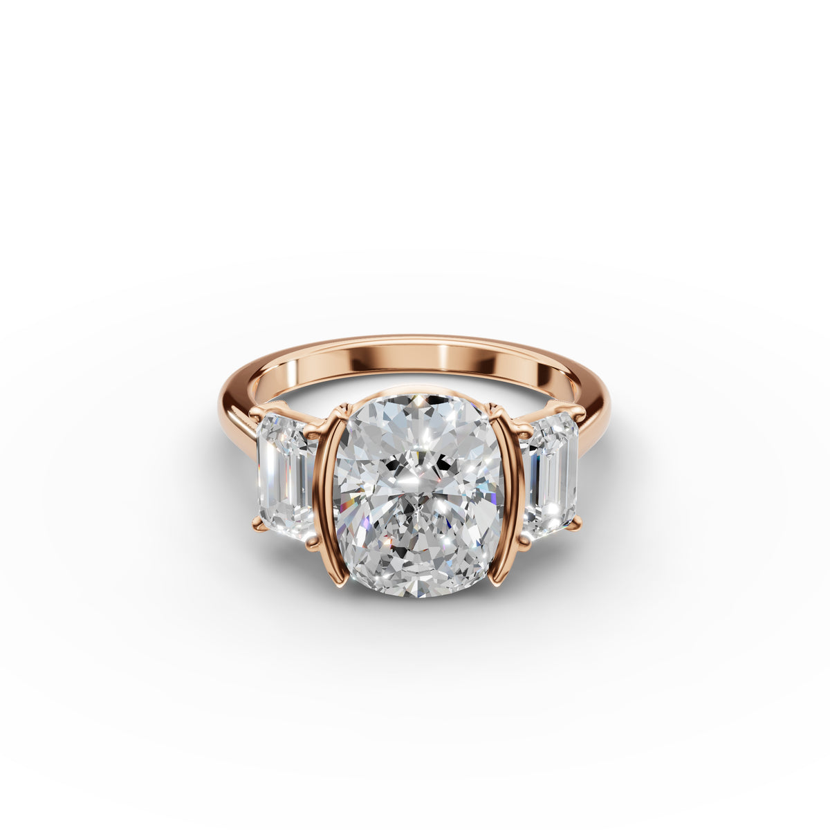 Three Stone Bezel Ring 