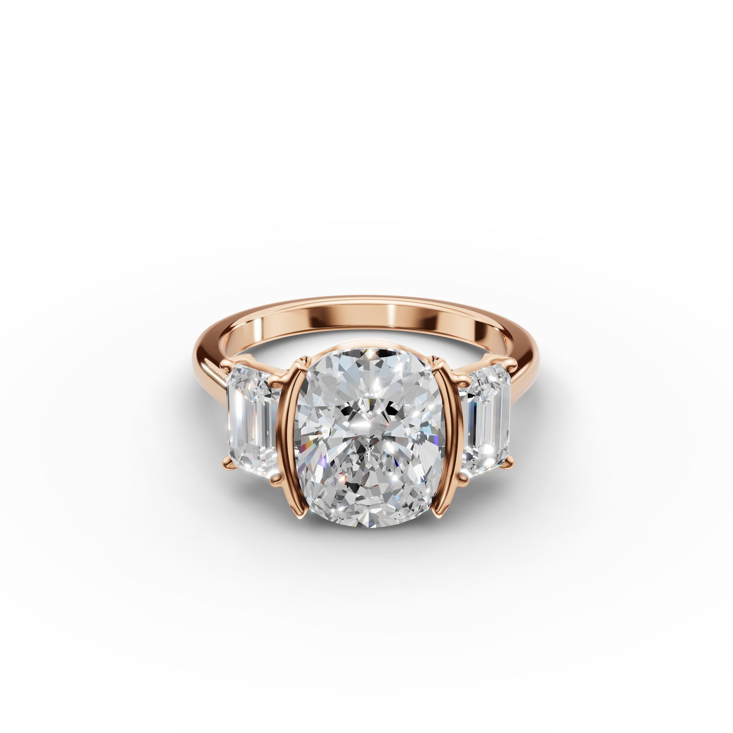 Three Stone Bezel Ring 
