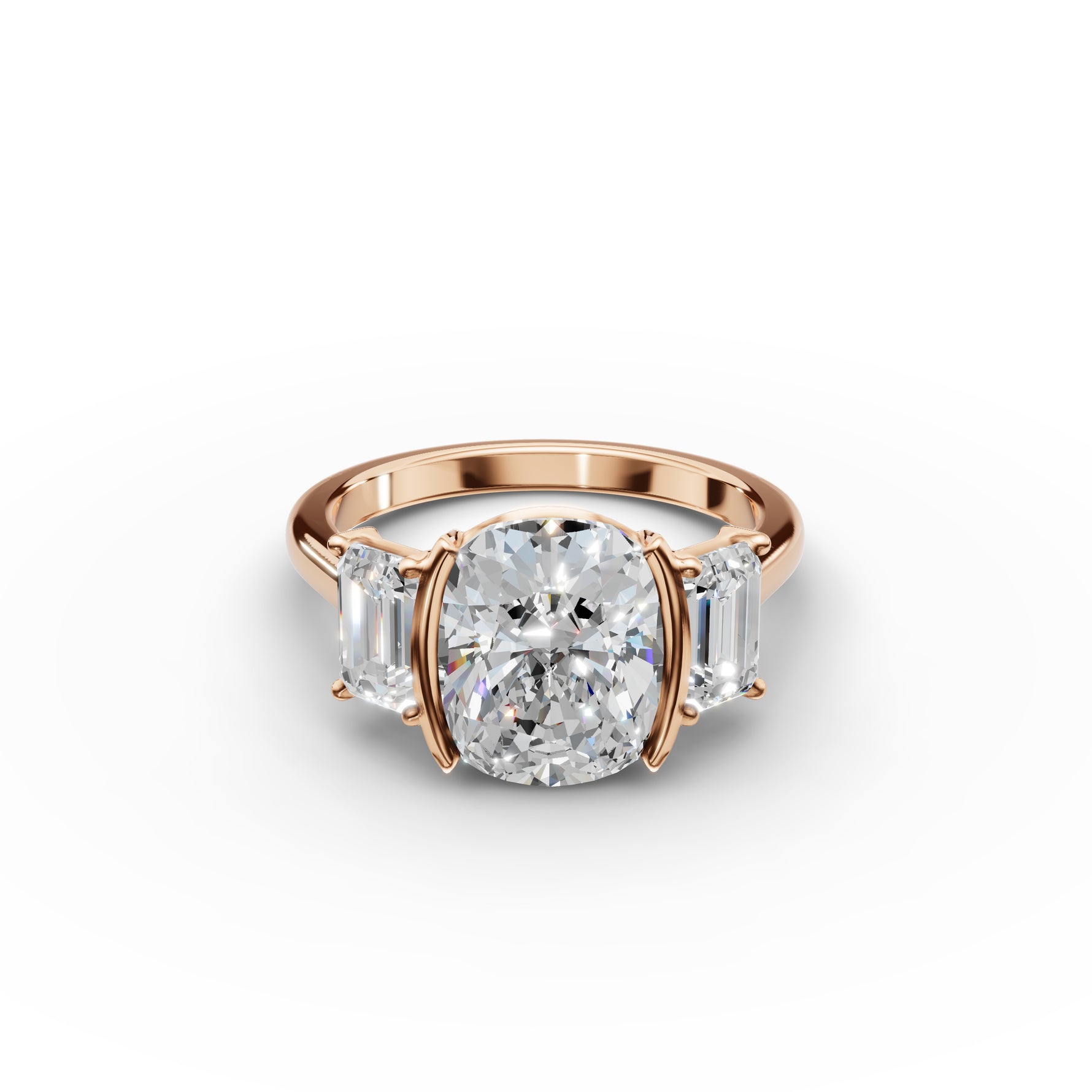 Three Stone Bezel Ring 