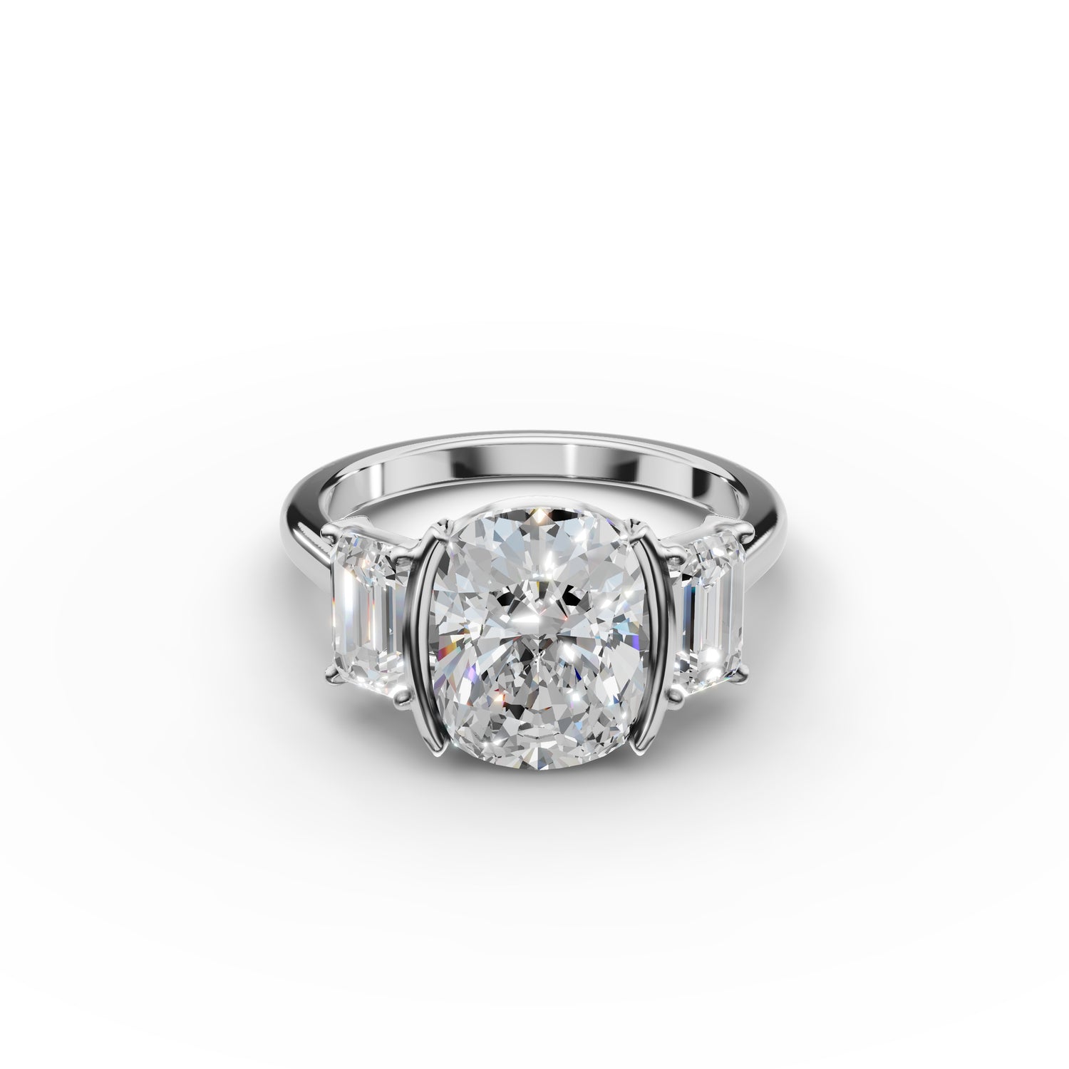 Three Stone Bezel Ring 