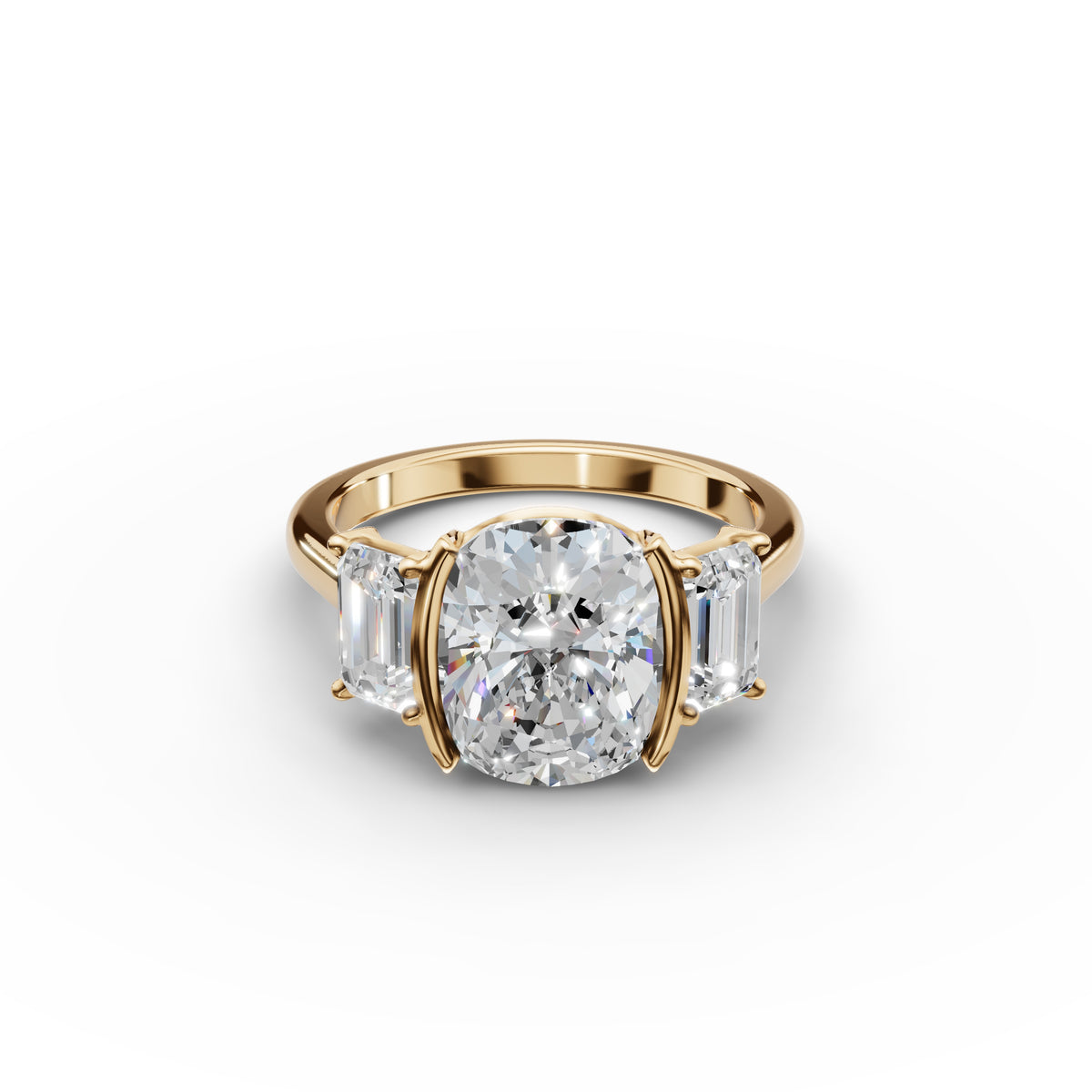 Three Stone Bezel Ring 