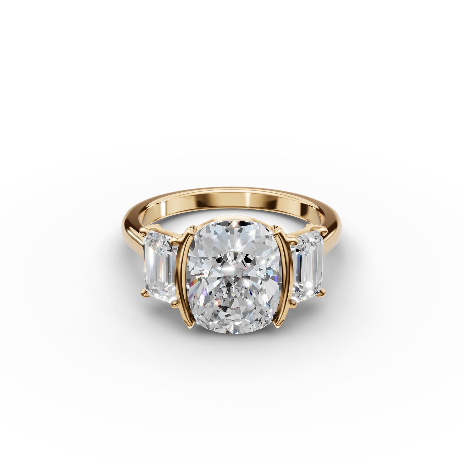 Three Stone Bezel Ring 