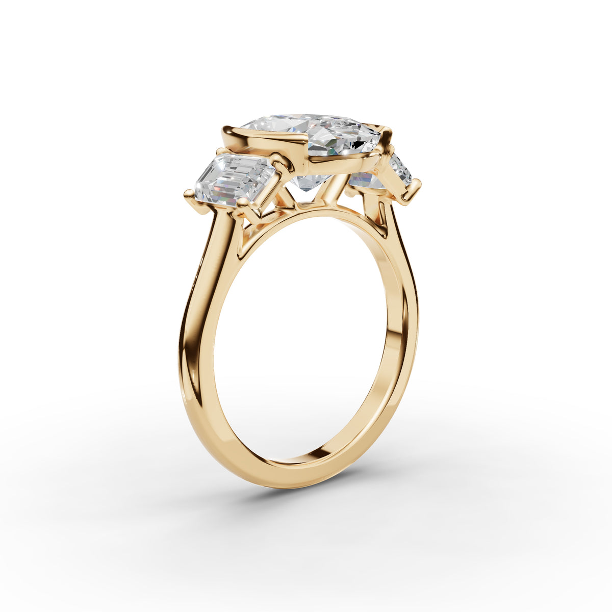 Three Stone Bezel Ring 
