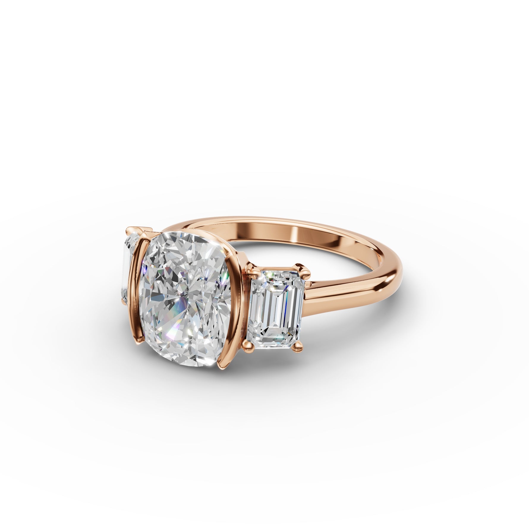 Three Stone Bezel Ring 
