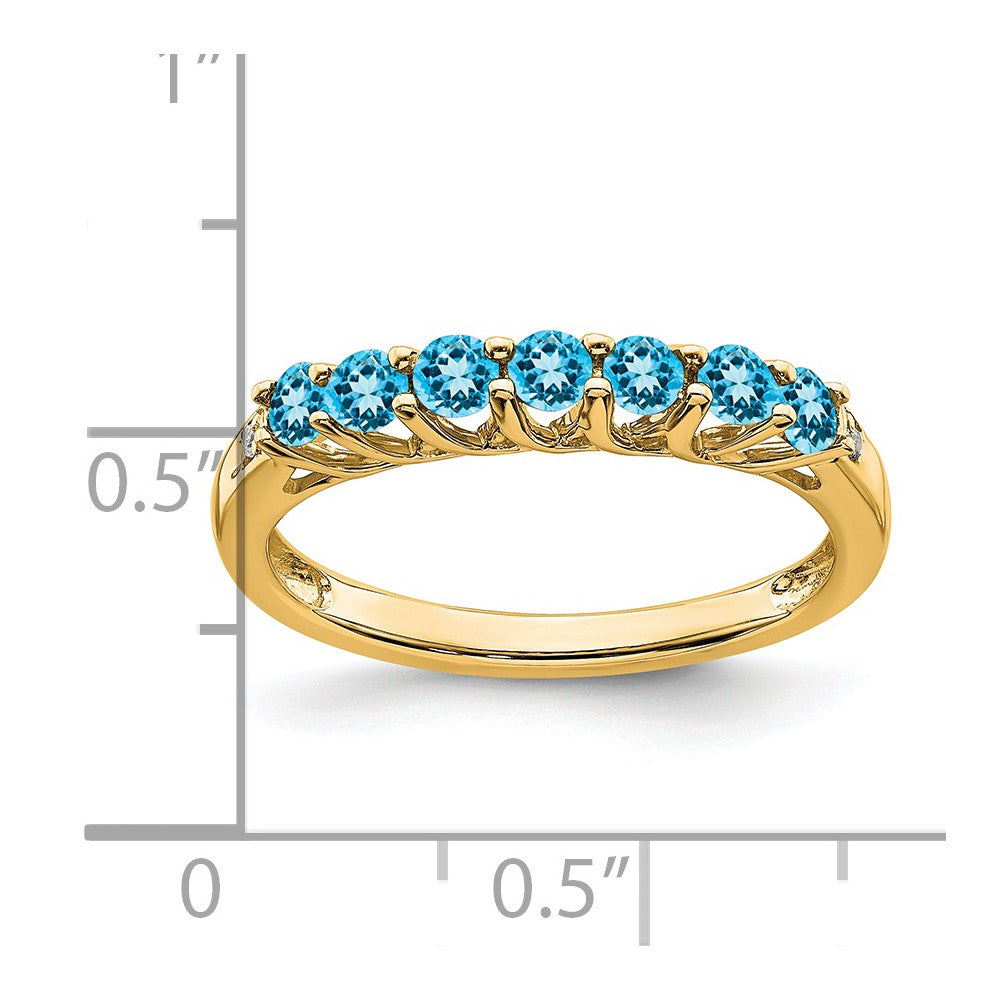 Blue Topaz 7-Stone Ring Birthstone Karat Designs