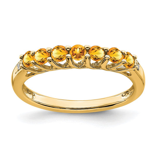 Citrine 7-Stone Ring 14k Yellow Gold Birthstone Karat Designs